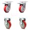 Service Caster 5 Inch Red Polyurethane Swivel Top Plate Caster Lock Brakes 2 Rigid SCC, 2PK SCC-TTL20S514-PPUB-RED-2-R-2 - alternate 1
